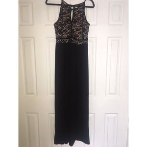 Black with nude detailing maxi dress
